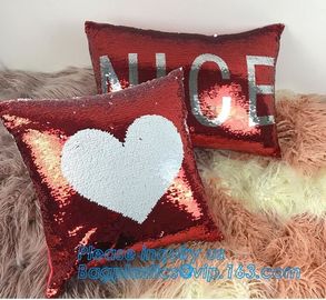 Cushion cover decorative Sequin pillow,Mermaid reversible sequin pillow cover,Digital Print blank DIY Plain White cushio supplier