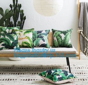 Tropical leaf latest design digital printing cushion cover wholesale decorative pillow covers,Latest design custom print supplier