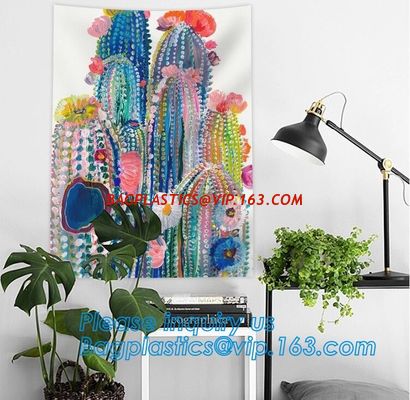 wholesale Digital Printed Cactus Tapestry Custom Print home decor mandala bohemian wall hangings tapestry bagease packag supplier