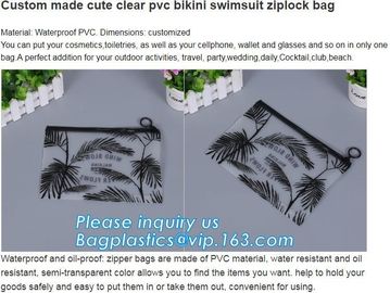 custom made cute clear pvc EVA TPU super clear bikini swimsuit zip lock bags, slider seal bags, sliding bag, slide tip b supplier