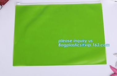 PVC A3 Document bags, file bags,stationery within mesh PVC clear plastic packaging waterproof zipper document bag/ durab supplier