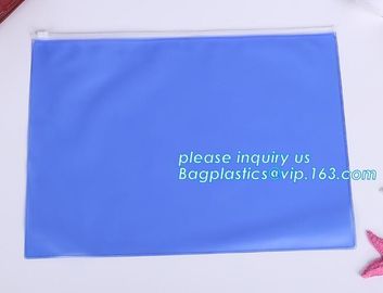 PVC A3 Document bags, file bags,stationery within mesh PVC clear plastic packaging waterproof zipper document bag/ durab supplier