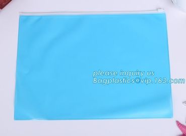 PVC A3 Document bags, file bags,stationery within mesh PVC clear plastic packaging waterproof zipper document bag/ durab supplier