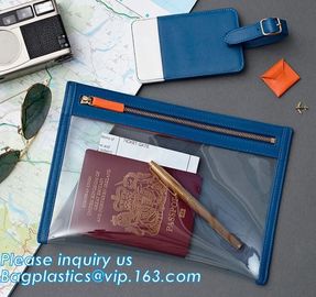 Eco-friendly promotion gifts PVC colorful passport bag,Clear Passport Bag and ID badge holder with neck lanyard bagease supplier