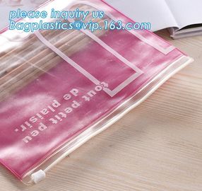 Plastic Travel Document Wallet, PVC Envelop Document Bag with Snap Closure,School office supplies handle zipper file doc supplier