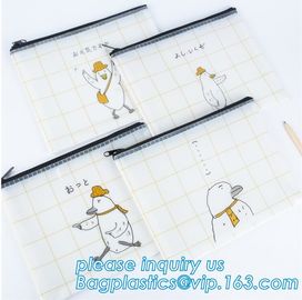 stationery high quality colorful durable zipper document bag a4 clear plastic pvc stationery file bag with handle pack supplier