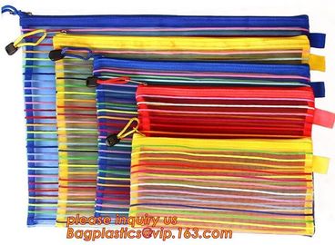 Wholesale Office School Supply A4/5/6 Mesh Zipper Document Bag Multicolor PVC A4 Archives Contract,Office School Supplie supplier