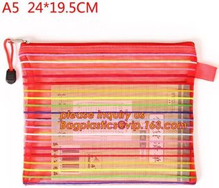 Wholesale Office School Supply A4/5/6 Mesh Zipper Document Bag Multicolor PVC A4 Archives Contract,Office School Supplie supplier