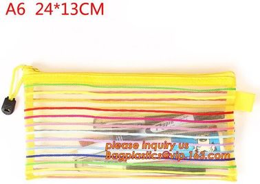 Wholesale Office School Supply A4/5/6 Mesh Zipper Document Bag Multicolor PVC A4 Archives Contract,Office School Supplie supplier