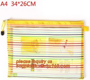 Wholesale Office School Supply A4/5/6 Mesh Zipper Document Bag Multicolor PVC A4 Archives Contract,Office School Supplie supplier