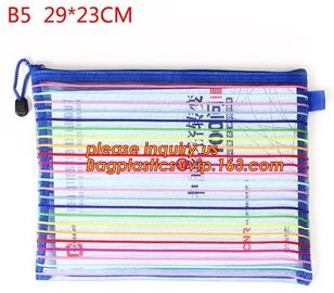 Wholesale Office School Supply A4/5/6 Mesh Zipper Document Bag Multicolor PVC A4 Archives Contract,Office School Supplie supplier