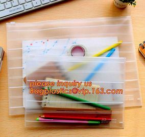 Frosted surface easy to seal zipper file bag, stationary holder pack,transparent frosted A4/A5 bag, protable slider seal supplier