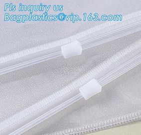 Frosted surface easy to seal zipper file bag, stationary holder pack,transparent frosted A4/A5 bag, protable slider seal supplier