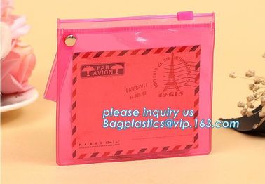 stationery waterproof plastic documents pouch PVC zipper lock file bag with pocket,document carrying zip file folder bag supplier