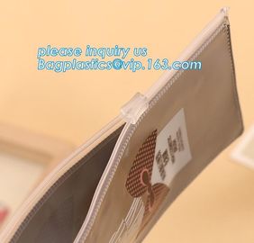 stationery waterproof plastic documents pouch PVC zipper lock file bag with pocket,document carrying zip file folder bag supplier