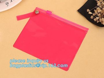 stationery waterproof plastic documents pouch PVC zipper lock file bag with pocket,document carrying zip file folder bag supplier