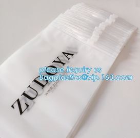 printing waterproof frosted pvc plastic bra bag,vinyl EVA PVC travel apparel package storage bag zip slider with string supplier