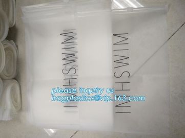 printing waterproof frosted pvc plastic bra bag,vinyl EVA PVC travel apparel package storage bag zip slider with string supplier