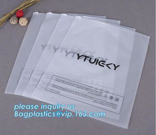 custom printed transparent bottom gusset slider zipper garment packaging pouch k swimwear clothing bag clear poly supplier