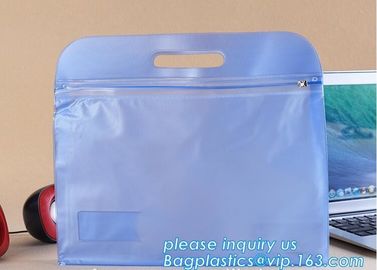 Biodegradable custom colored PVC zipfile document folder a4 document bag polyester zipper document bag waterproof bageas supplier