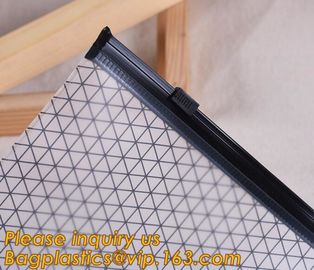 factory office use slider zip lock document bag vinyl plastic PVC bag,document bag with zipper cosmetics offices supplie supplier