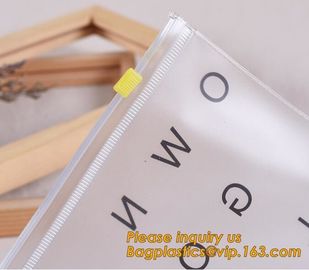 factory office use slider zip lock document bag vinyl plastic PVC bag,document bag with zipper cosmetics offices supplie supplier