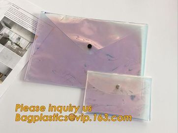 neon button bag, button envelope,A4 Waterproof PVC PP Document Bag,best quality school use pvc document bag for holder supplier