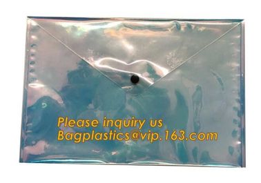 neon button bag, button envelope,A4 Waterproof PVC PP Document Bag,best quality school use pvc document bag for holder supplier