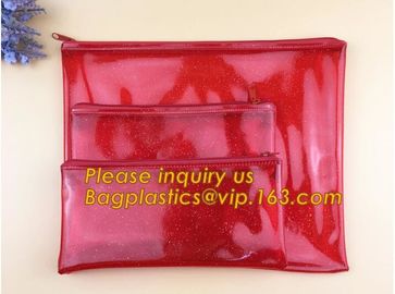 Promotional custom logo transparent pvc waterproof file pouch plastic document bag with zipper,Stationery Document File supplier