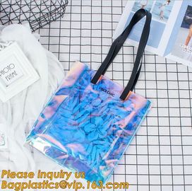 pvc bag with handle folding tote bag pvc swimsuit bag,Clear Vinyl Bags With Handles Clear Makeup Set PVC Zipper Bag supplier