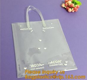 Factory Custom made Environmental PVC clear packaging toy storage handle bag,plastic tote packaging bag with handles fro supplier