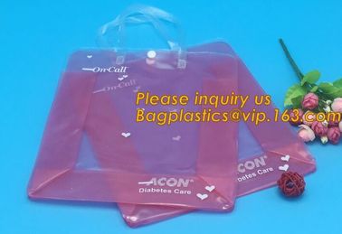Factory Custom made Environmental PVC clear packaging toy storage handle bag,plastic tote packaging bag with handles fro supplier