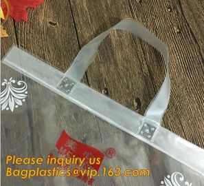 Factory Custom made Environmental PVC clear packaging toy storage handle bag,plastic tote packaging bag with handles fro supplier