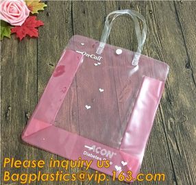 Factory Custom made Environmental PVC clear packaging toy storage handle bag,plastic tote packaging bag with handles fro supplier