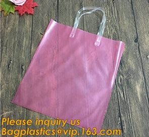 Factory Custom made Environmental PVC clear packaging toy storage handle bag,plastic tote packaging bag with handles fro supplier