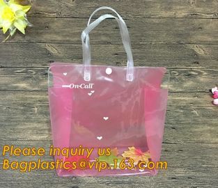 Factory Custom made Environmental PVC clear packaging toy storage handle bag,plastic tote packaging bag with handles fro supplier