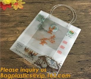 Factory Custom made Environmental PVC clear packaging toy storage handle bag,plastic tote packaging bag with handles fro supplier