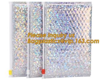 Hot Metallic Colorful Bagease Packaging Zipper Bubble Bag For Cosmetic Packaging,k Bubble Bags are Made of PET/CP supplier