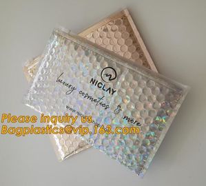 Promotional inner package shipping slider bubble bag,Plastic clear bubble bag with zip lock slider zipper bagease pack supplier