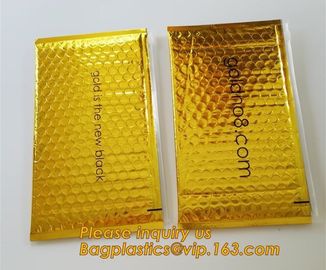 Slider padded grip seal Golden bags, air bubble bag with slider zipper,design custom anti static plastic black k b supplier