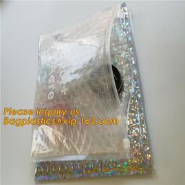 Factory Transparent Cosmetic k clear bubble bags/Hot sale Slider Zipper Bag,wholesale metallic glossy holographic supplier