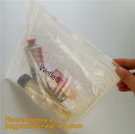 Factory Transparent Cosmetic k clear bubble bags/Hot sale Slider Zipper Bag,wholesale metallic glossy holographic supplier