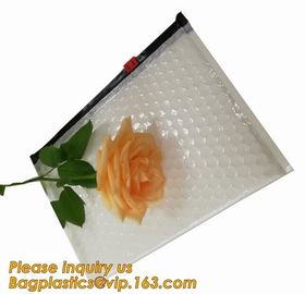 Factory Transparent Cosmetic k clear bubble bags/Hot sale Slider Zipper Bag,wholesale metallic glossy holographic supplier