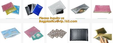 Holographic Factory Shiny gold Cosmetic bag Zipper Bubble Bag zip-lock Slider Padded Mailer metallic bubble zipper bagea supplier