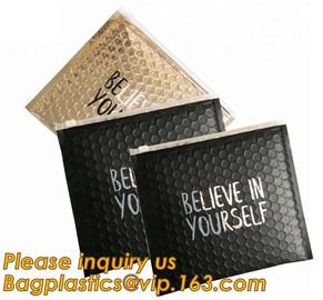 Factory Shiny Rose Gold Silver Cosmetic Zipper Bubble Bag Self Adhesive Plastic Pe Material Mailer Zip Lock Padded Bag, supplier