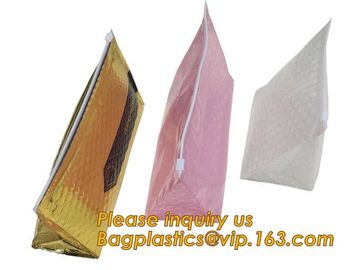 Cosmetic Pink Slider Padded Bag/Silver k Bag With Bubble,Padded Envelopes Cheap Aluminium Foil k Holographic supplier