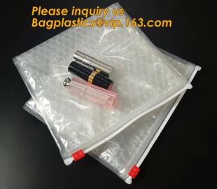 Factory Price Clear Bubble Zipper Bags, Pink Resealable Bubble Bag with Slider Zipper Printed Slider Padded Bag/Silver Z supplier