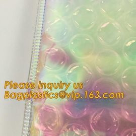 transparent slider zipper bubble bag，Reusable portable PE bubble wine bottle protector bag,k bubble bag,slider pac supplier