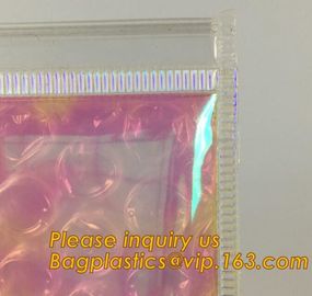 transparent slider zipper bubble bag，Reusable portable PE bubble wine bottle protector bag,k bubble bag,slider pac supplier