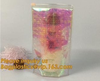 transparent slider zipper bubble bag，Reusable portable PE bubble wine bottle protector bag,k bubble bag,slider pac supplier